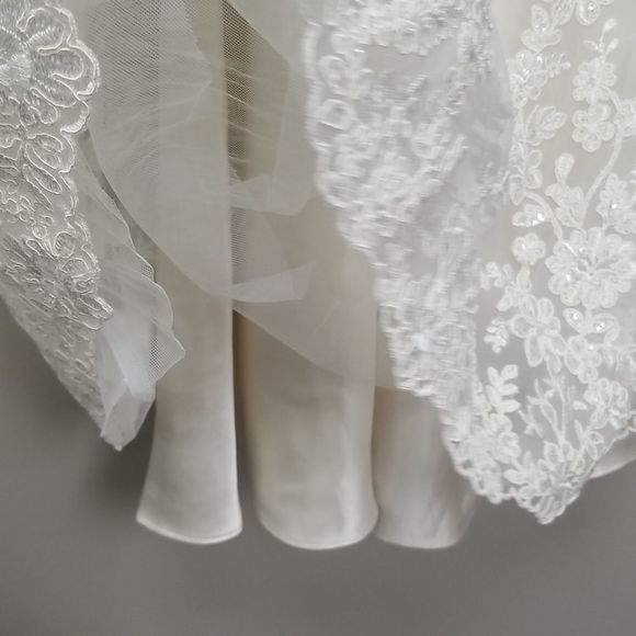 JOAN CALABRESE GIRLS WHITE TULLE AND LACE DRESS SZ 5 - Picture 8 of 8